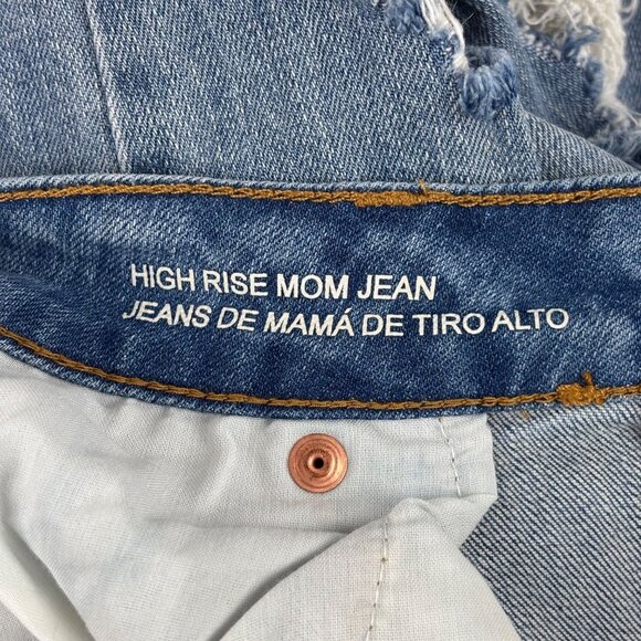 Wild Fable High Rise Mom Jeans Womens Size 10 Distressed Light Wash Blue Denim - Picture 12 of 13